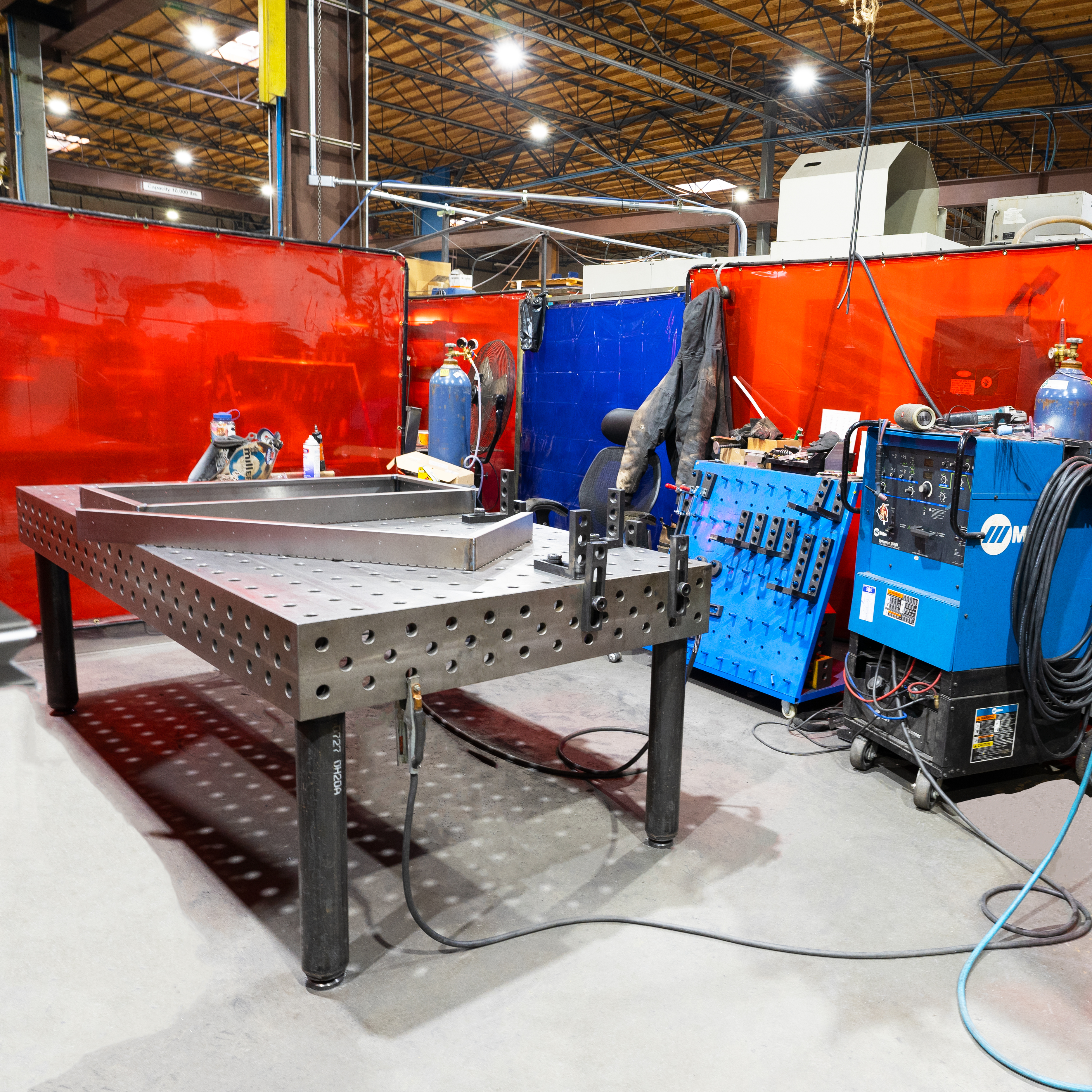 one of our huge custom welding tables